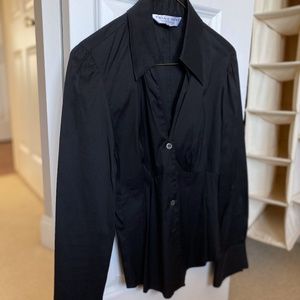 Trina Turk Buttoned Black Blouse Small